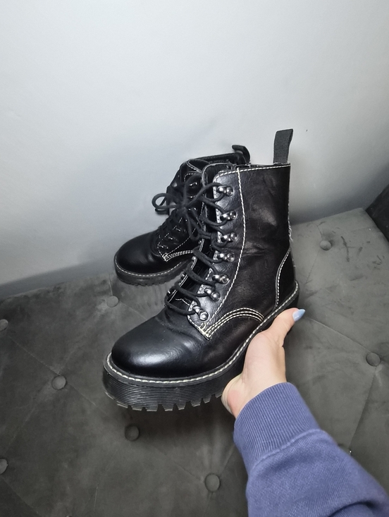Madden Girl Shoes - Black Platform Combat Boots 6M Y2K Punk Grunge Madden Girl Punk Modern